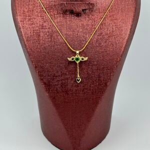 Emerald Drop Necklace – سلسلة القطرة الزمردية 💚